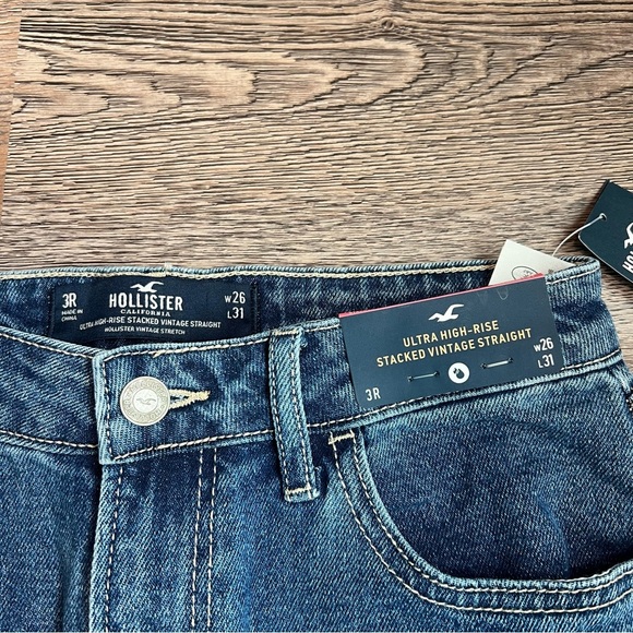 Hollister Ombre Blue Straight Leg Jeans - Picture 4 of 8